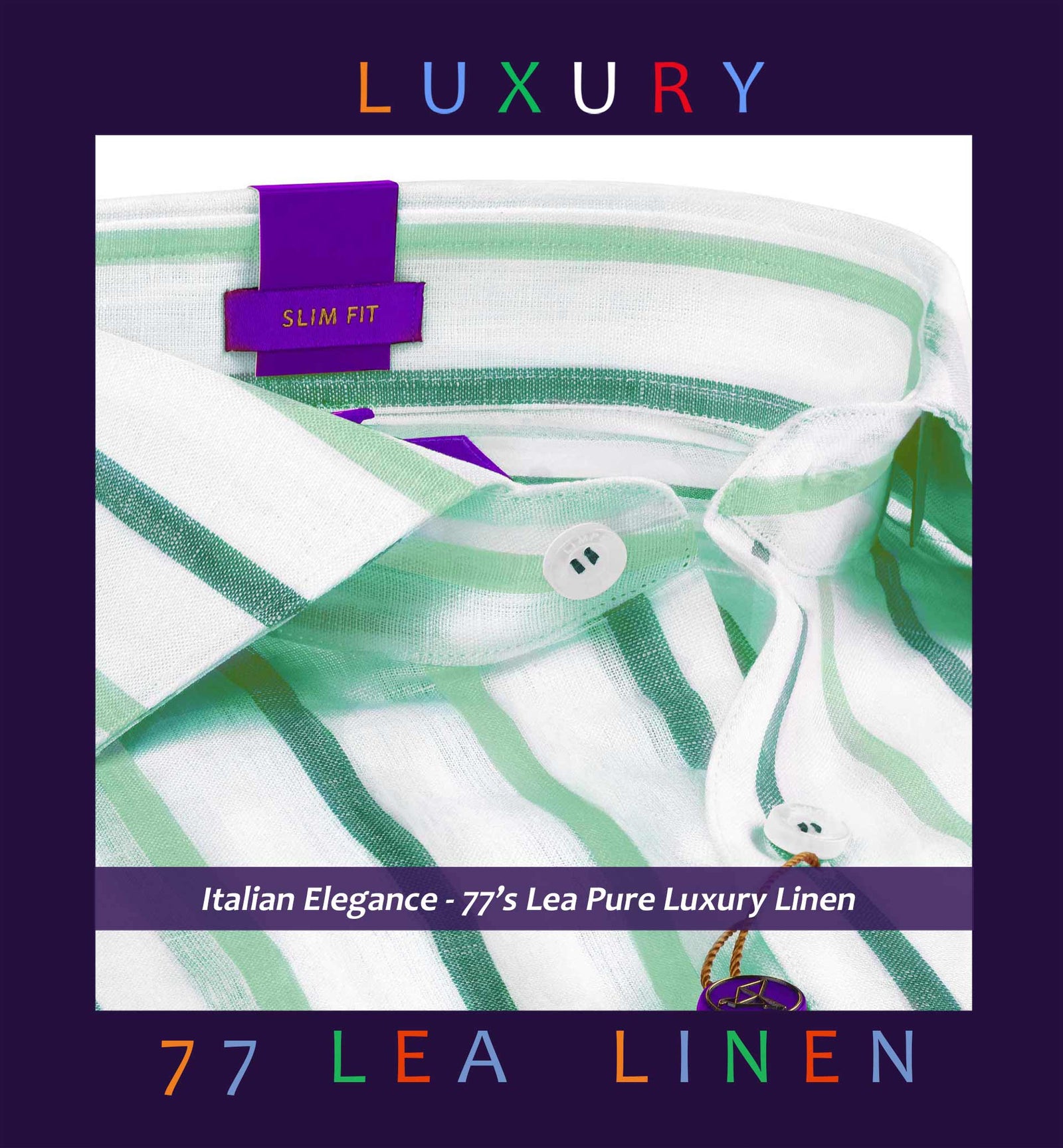 Vienna- Emerald Green & White Stripe Linen