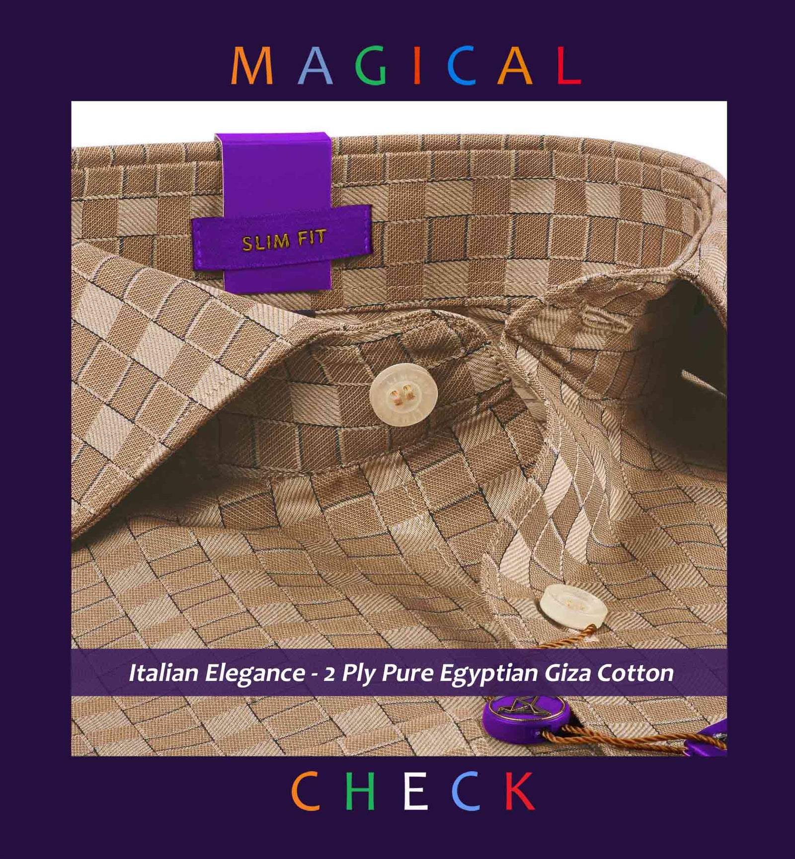 Albania- Beige & Brown Magical Check