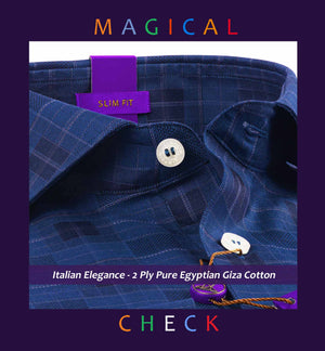 Mallawi- Navy & Beige Magical Check