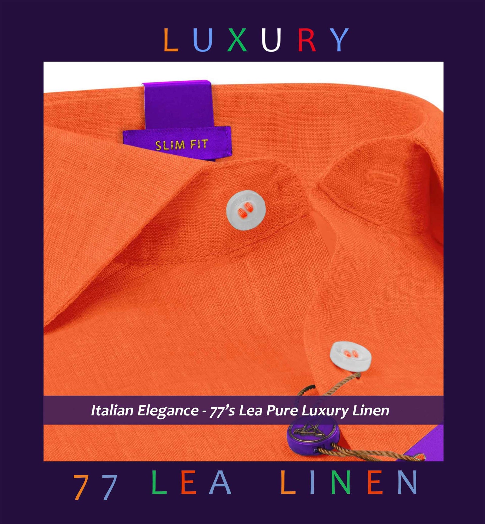 Nikiti- Tangerine Orange Solid Linen