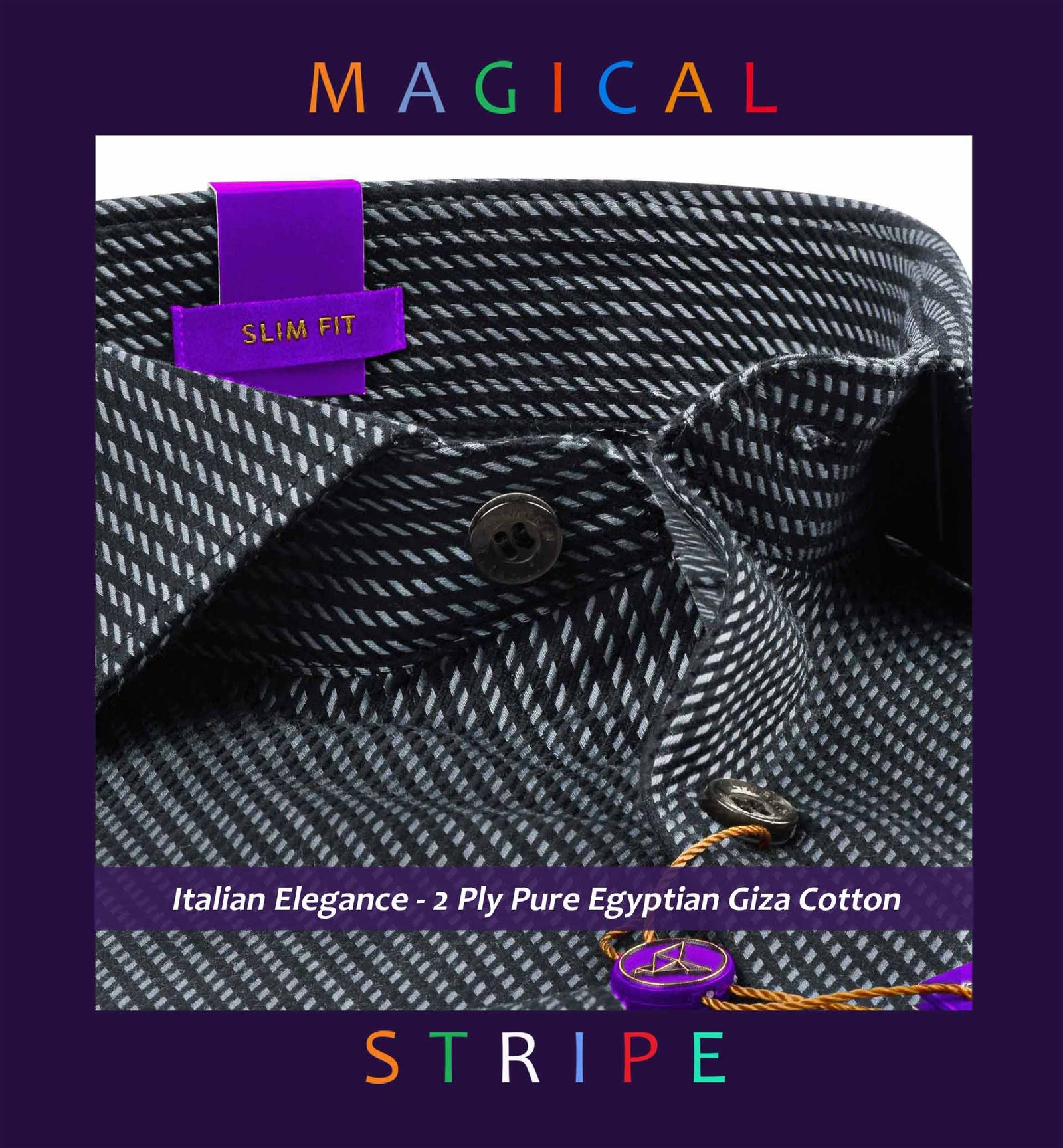 Regina- Flint Grey & Black Stripe