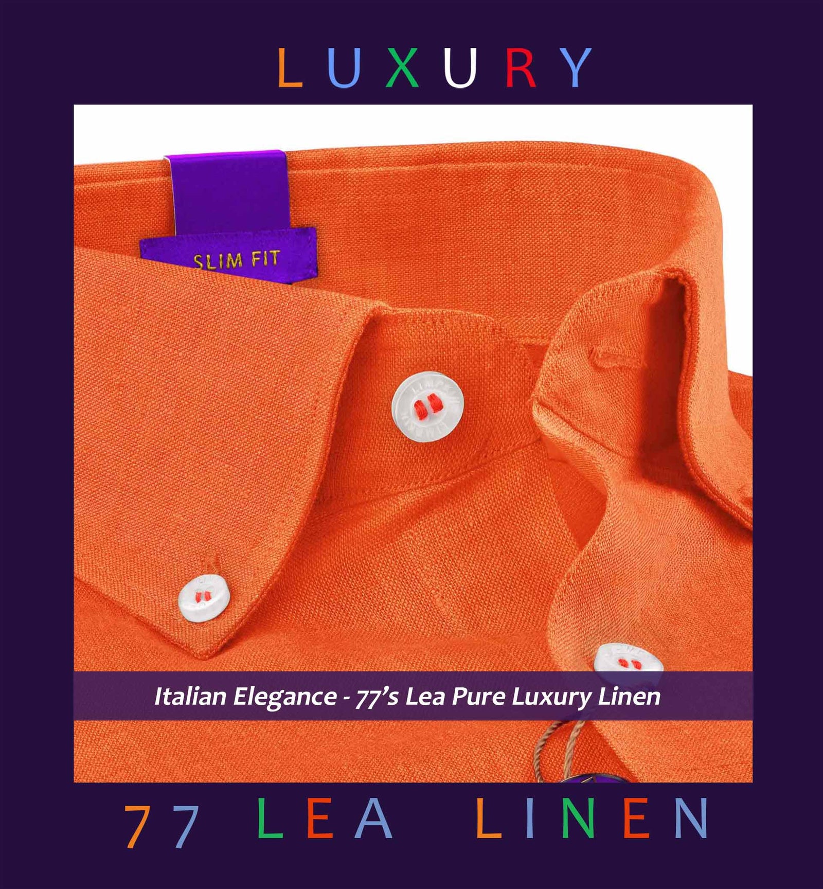 Bolivia- Tangerine Orange Linen- Button Down
