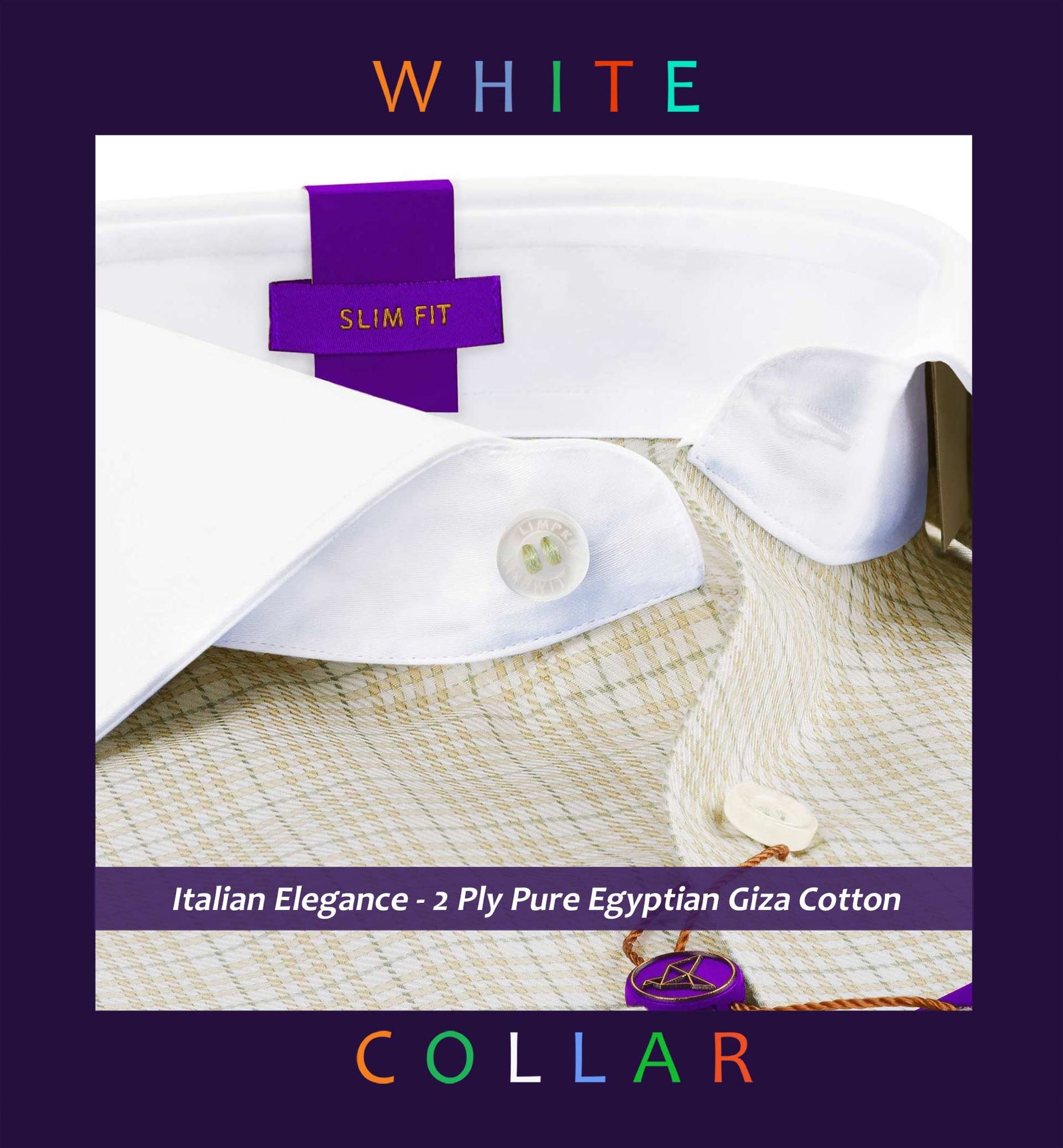 Dublin- Beige & Moss Green Check- White Collar