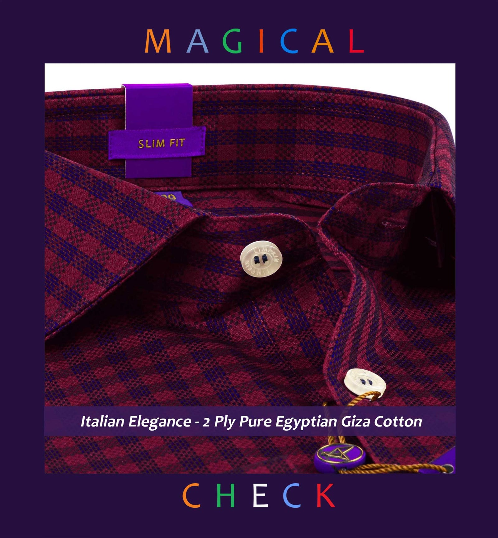 Portugal- Burgundy & Navy Check