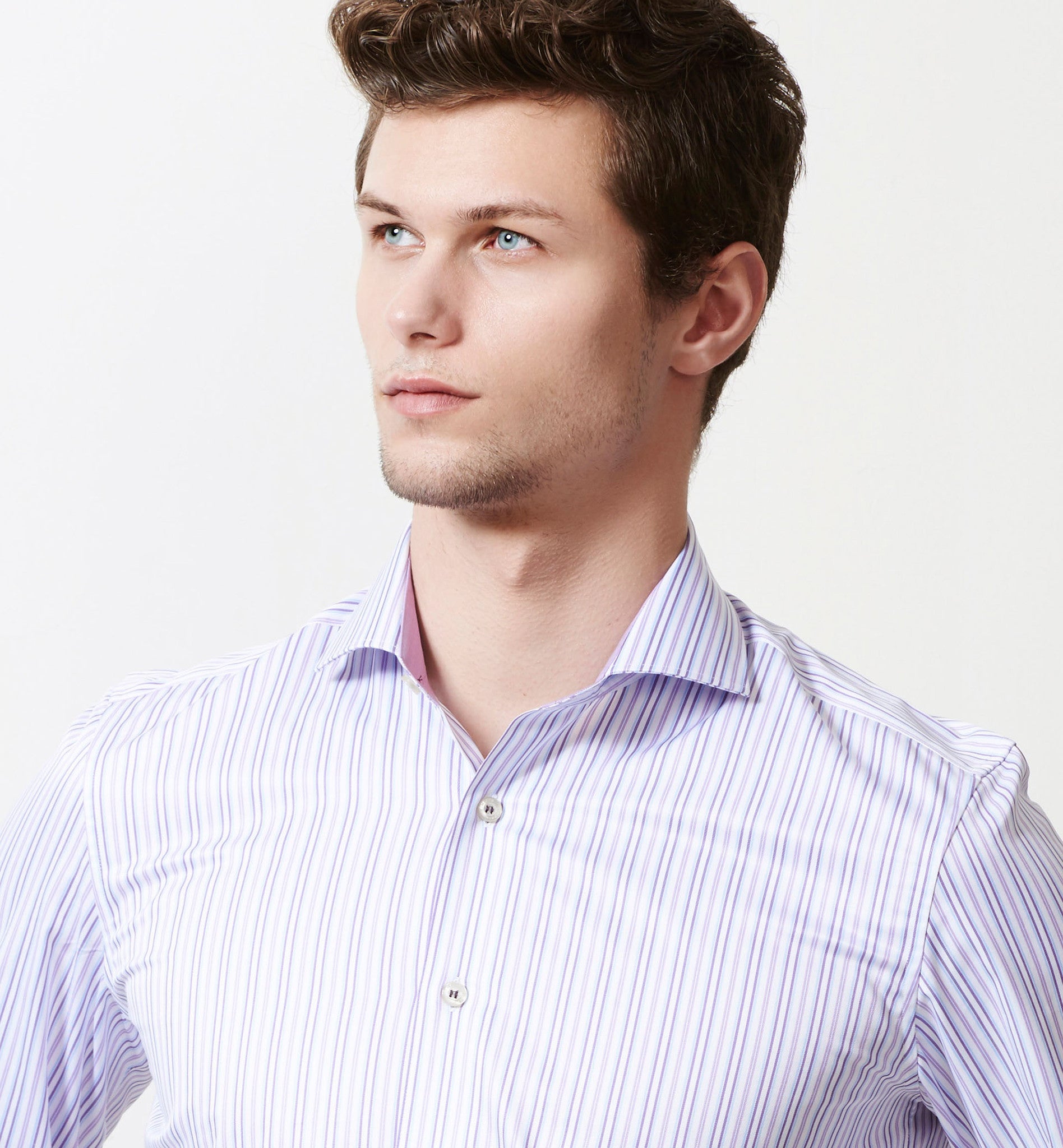 Verona- Lilac & Azure Blue Stripe