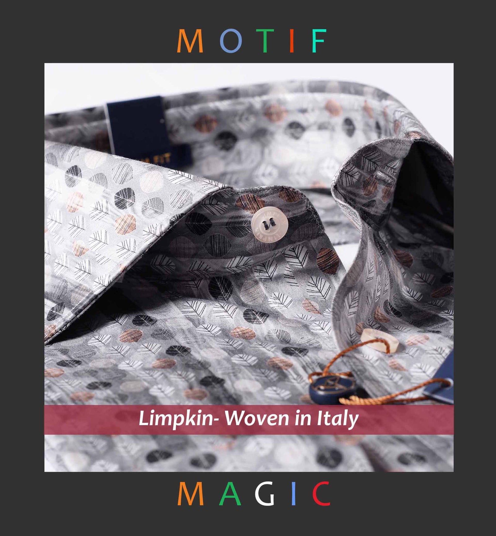 Serbia- Grey & Beige Leaf Print