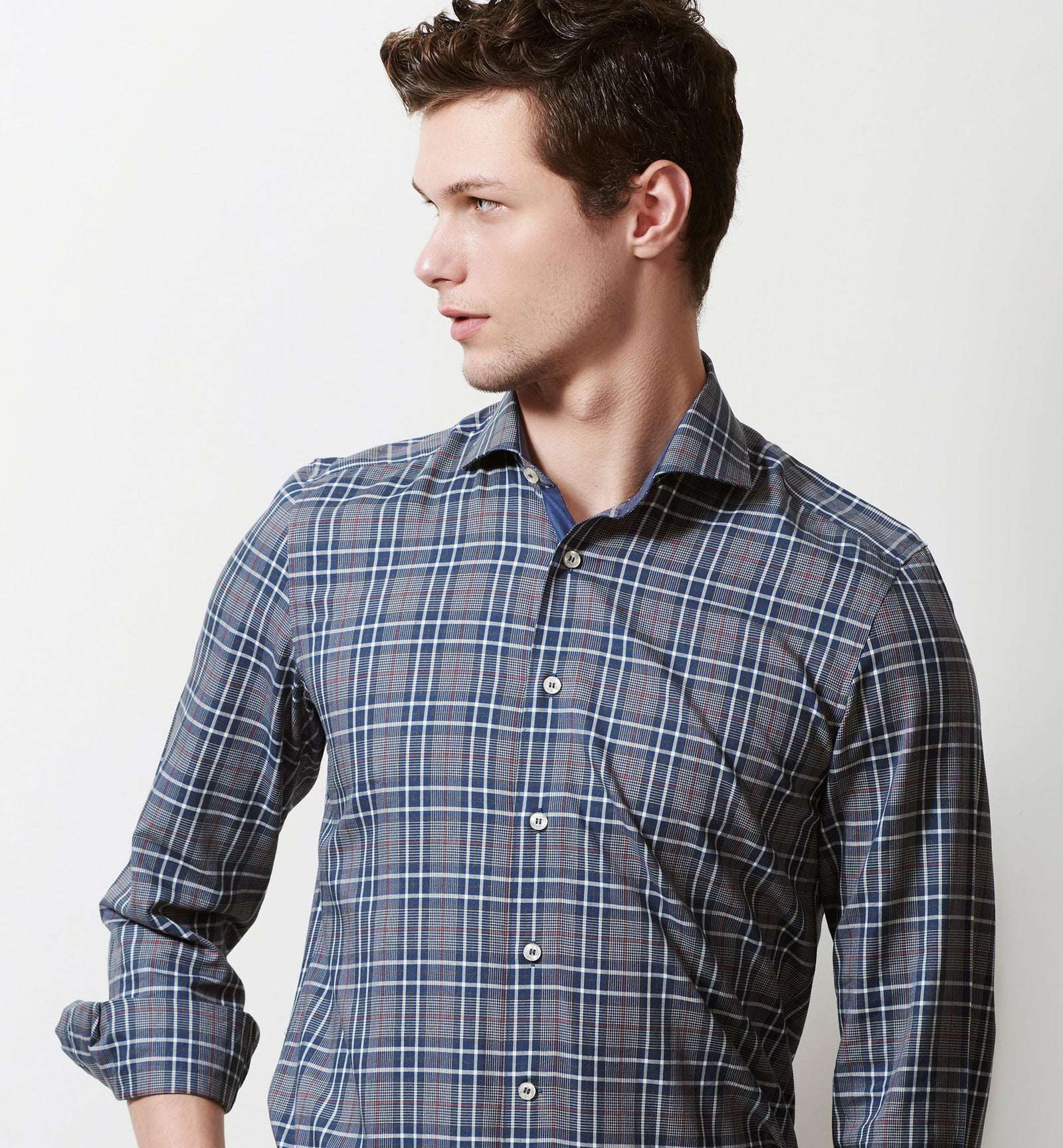 Selena- Navy & Grey Check