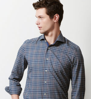 Selena- Navy & Grey Check