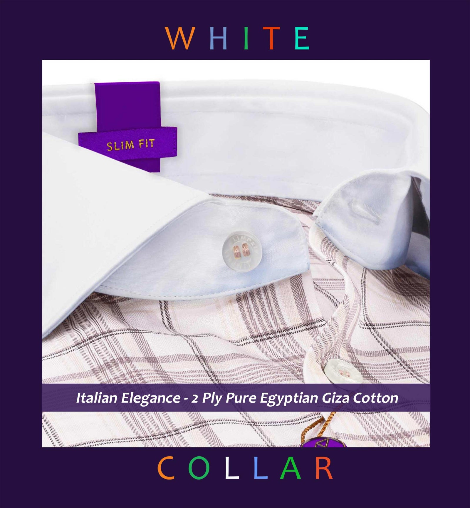 Venice- Prose Pink & Beige Check- White Collar