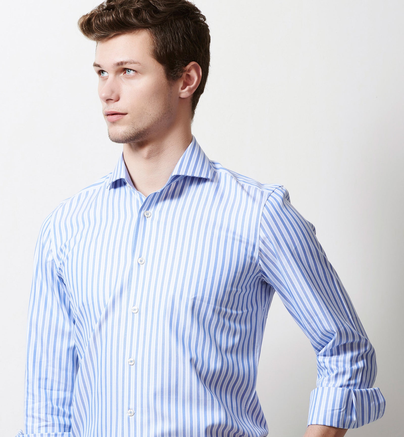 Madison- Azure Blue & White Stripe