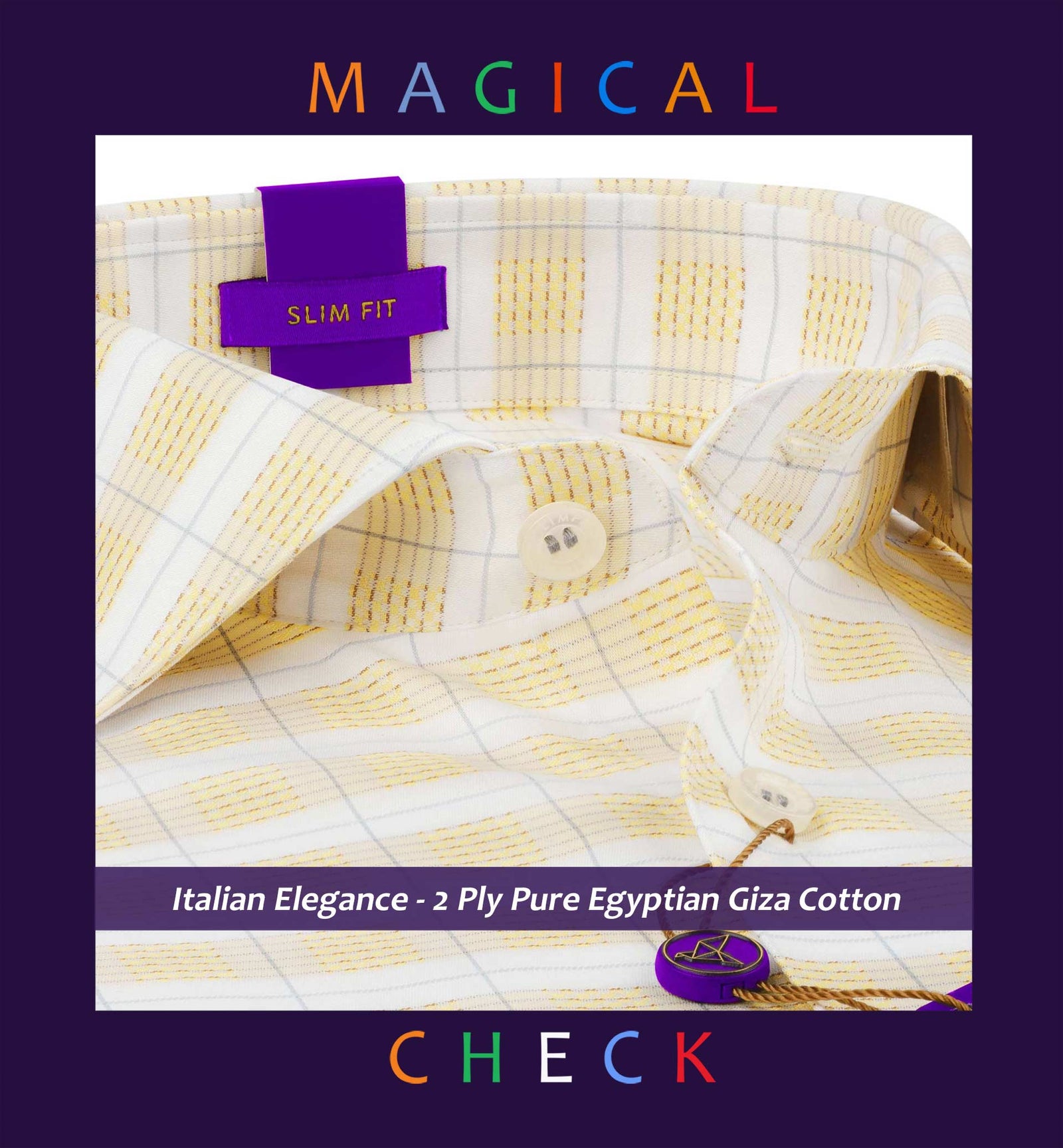 Cortland- Daffodil Yellow & White Check