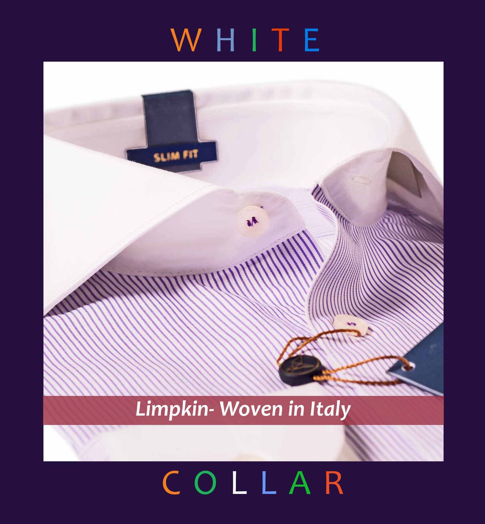 Porus- Lilac & White Stripe with White Collar