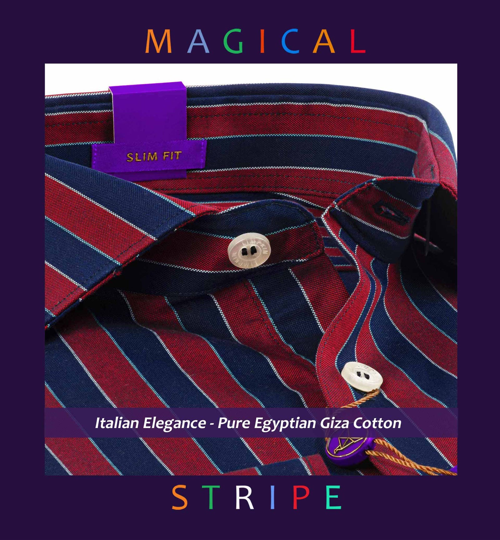 Geneva- Burgundy & Navy Magical Stripe