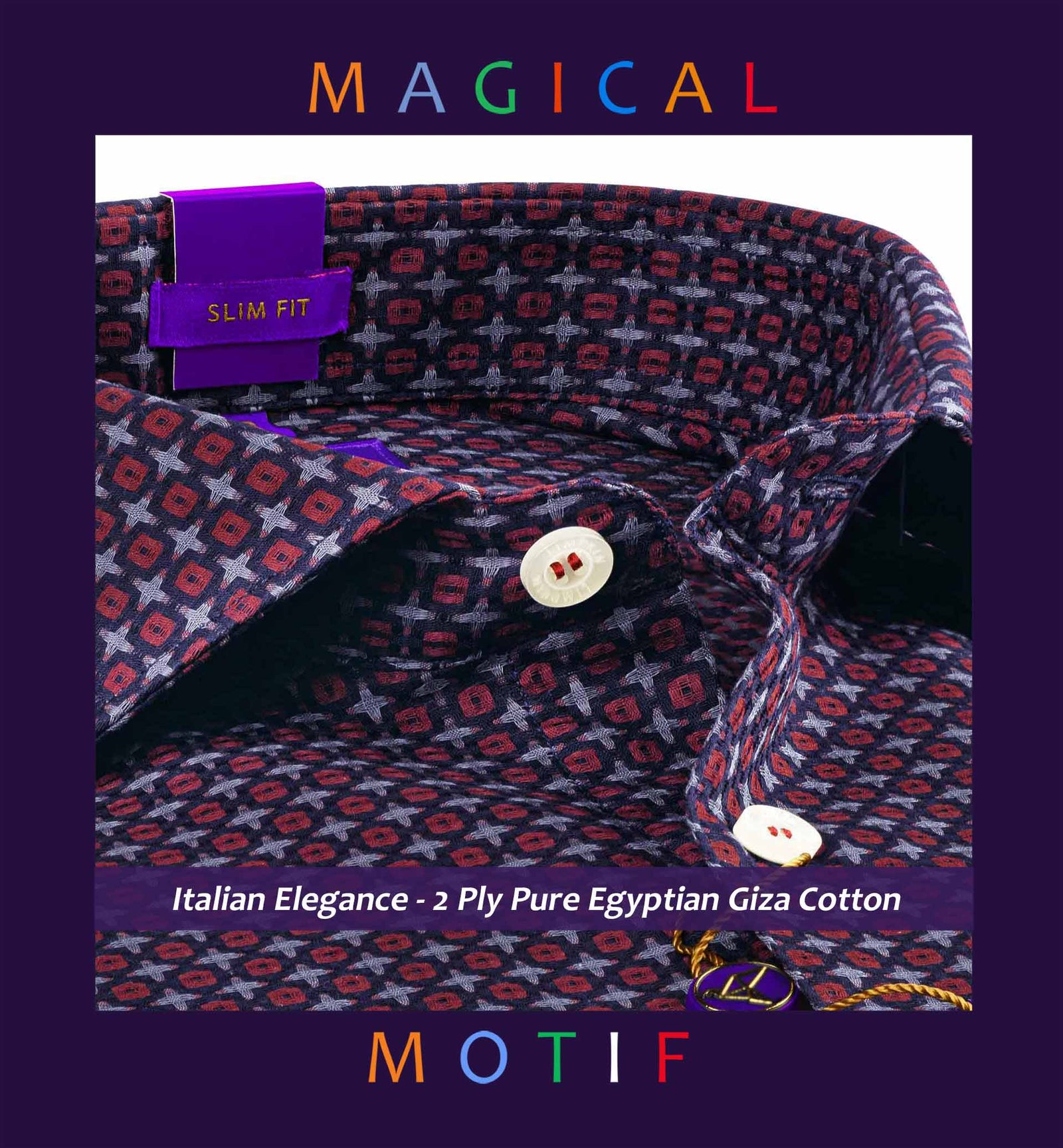 Slovenia- Burgundy & Navy Magical Motif