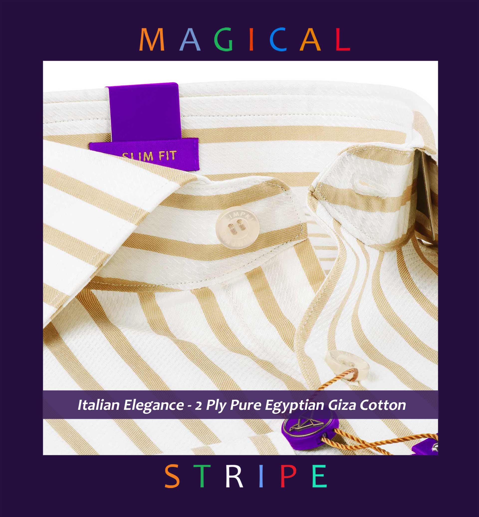 Montauk- Beige & White Magical Stripe