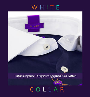 Nevada- Navy Magical Solid- White Collar