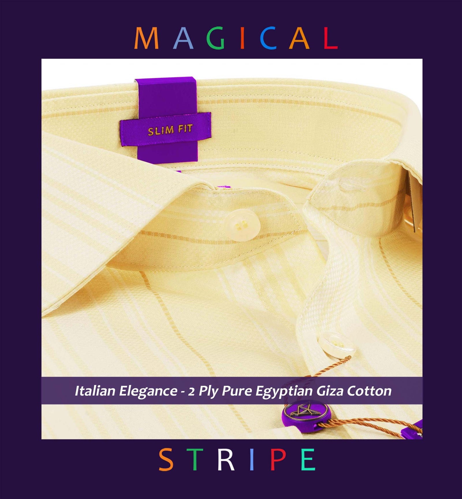 Postiano- Daffodil Yellow & White Stripe