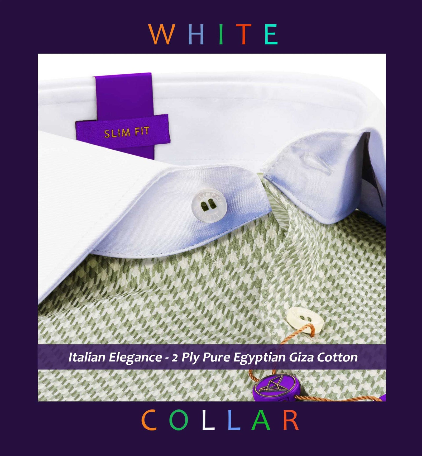 Miami- Beige & Moss Green Structure with White Collar