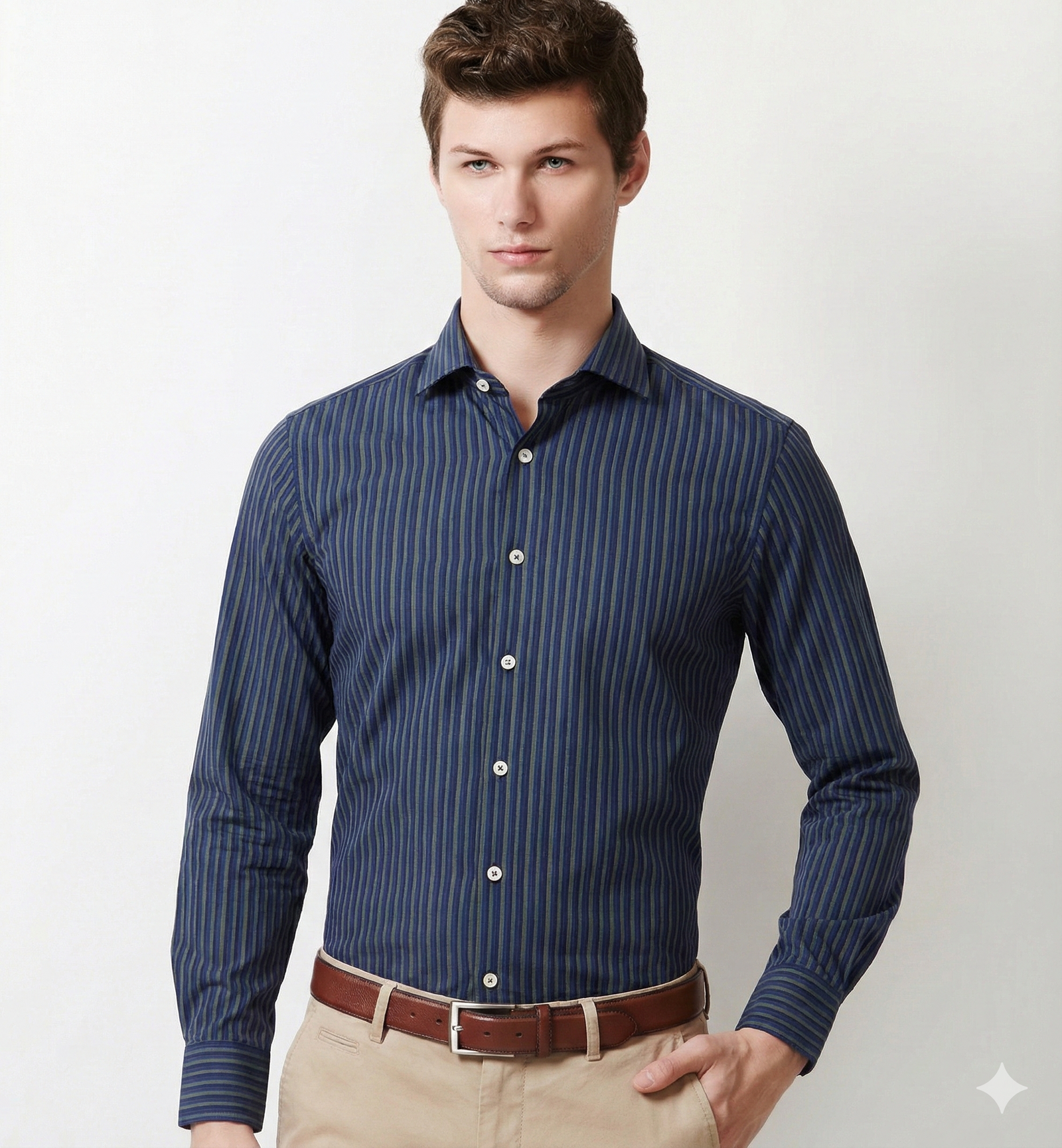 Sebastian- Navy & Beige Magical Stripe