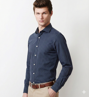 Sebastian- Navy & Beige Magical Stripe