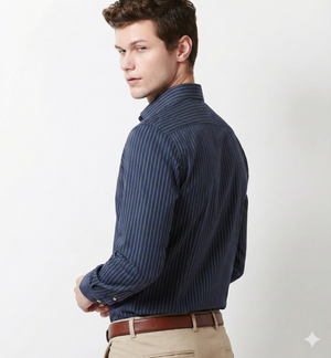 Sebastian- Navy & Beige Magical Stripe