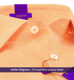 Preston- Melon Orange Solid Linen