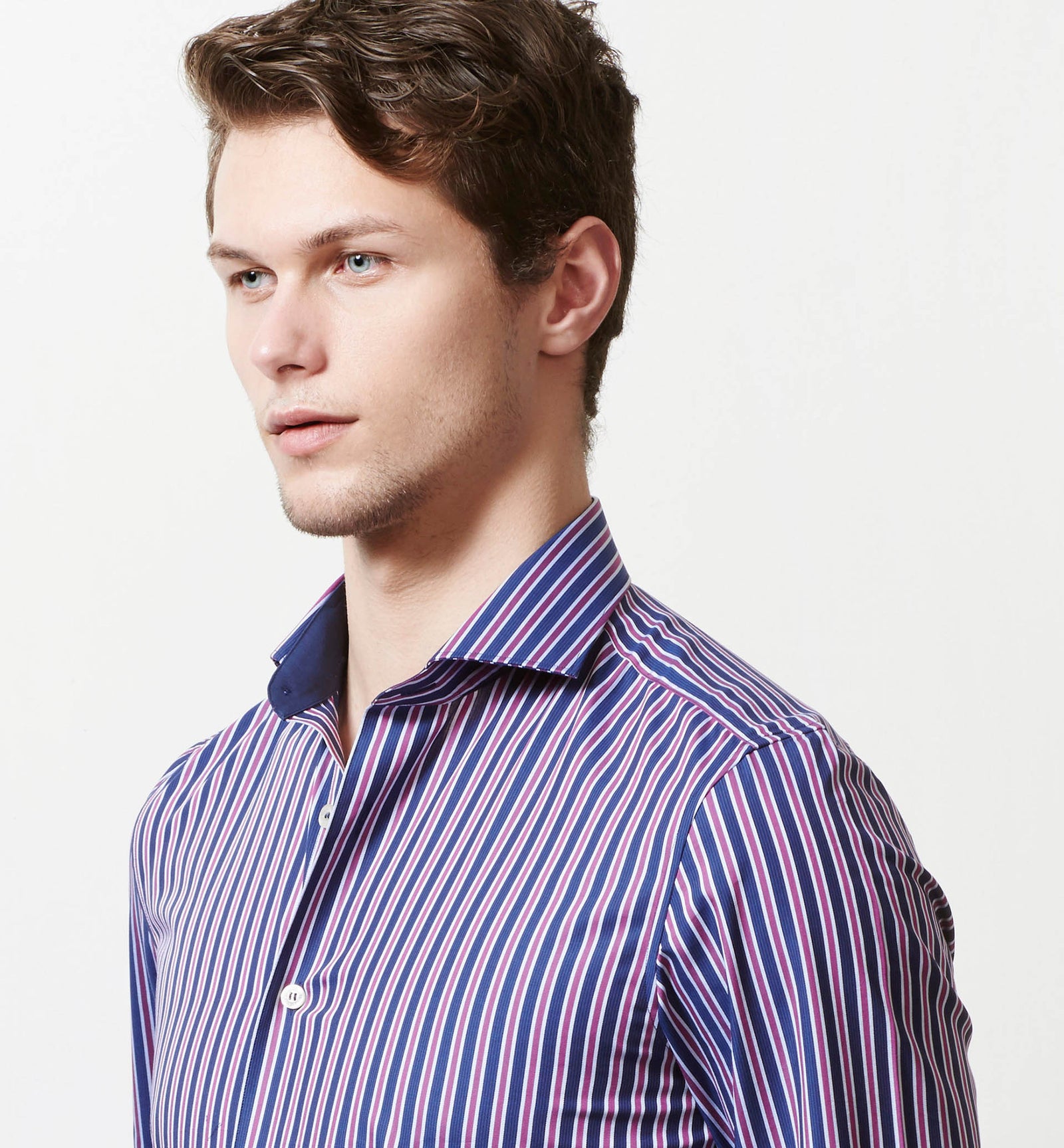 Newburgh- Navy Blue & Magenta Stripe