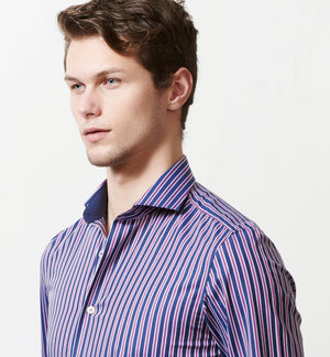 Newburgh- Navy Blue & Magenta Stripe