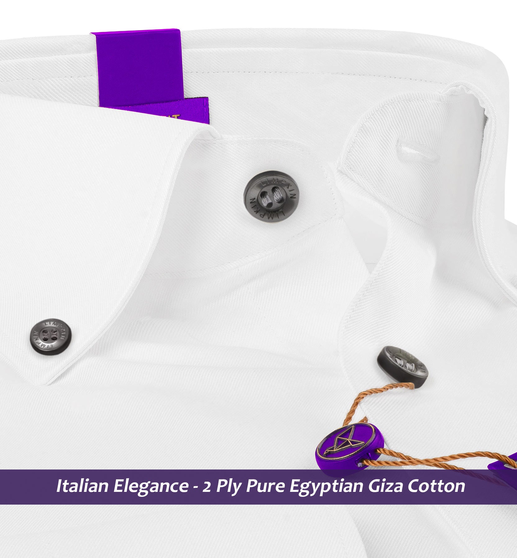 Segovia- Pristine Pure White with Contrast Details- Button Down