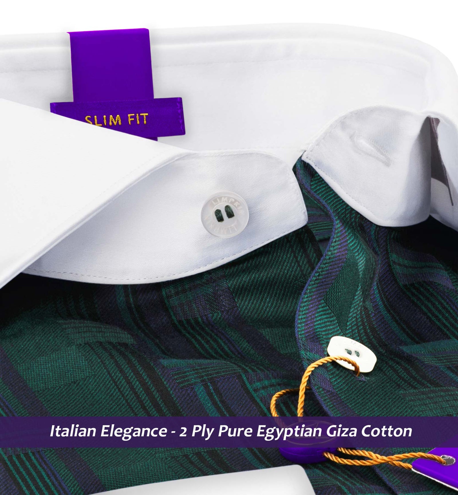 Sebastian- Emerald Green & Navy Stripe- White Collar