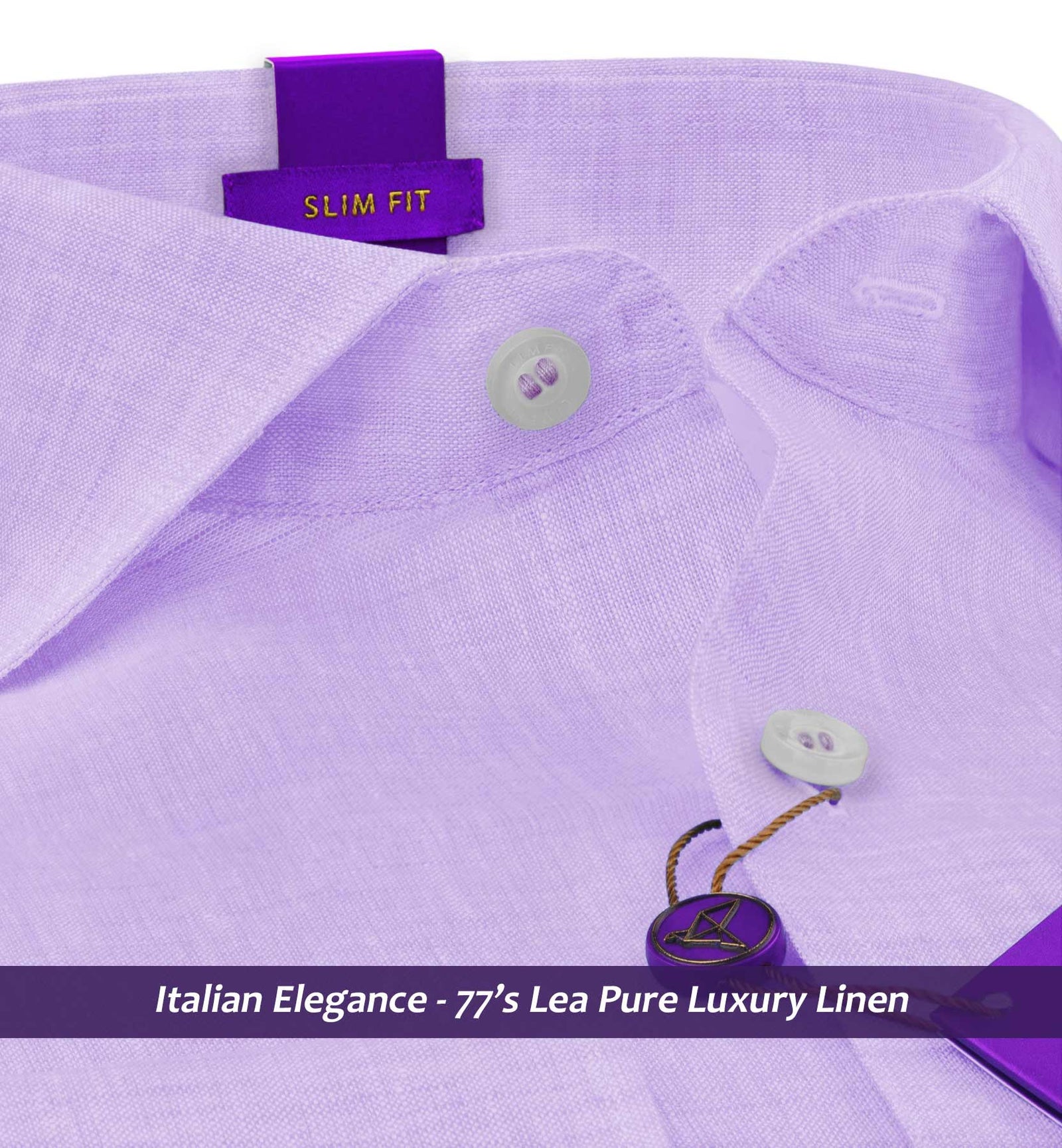 Tuscany- Periwinkle Lilac Solid Linen- 77's Lea Pure Luxury Linen