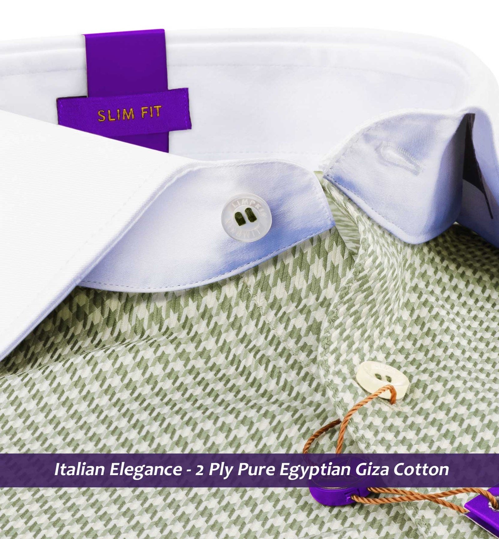 Miami- Beige & Moss Green Structure with White Collar