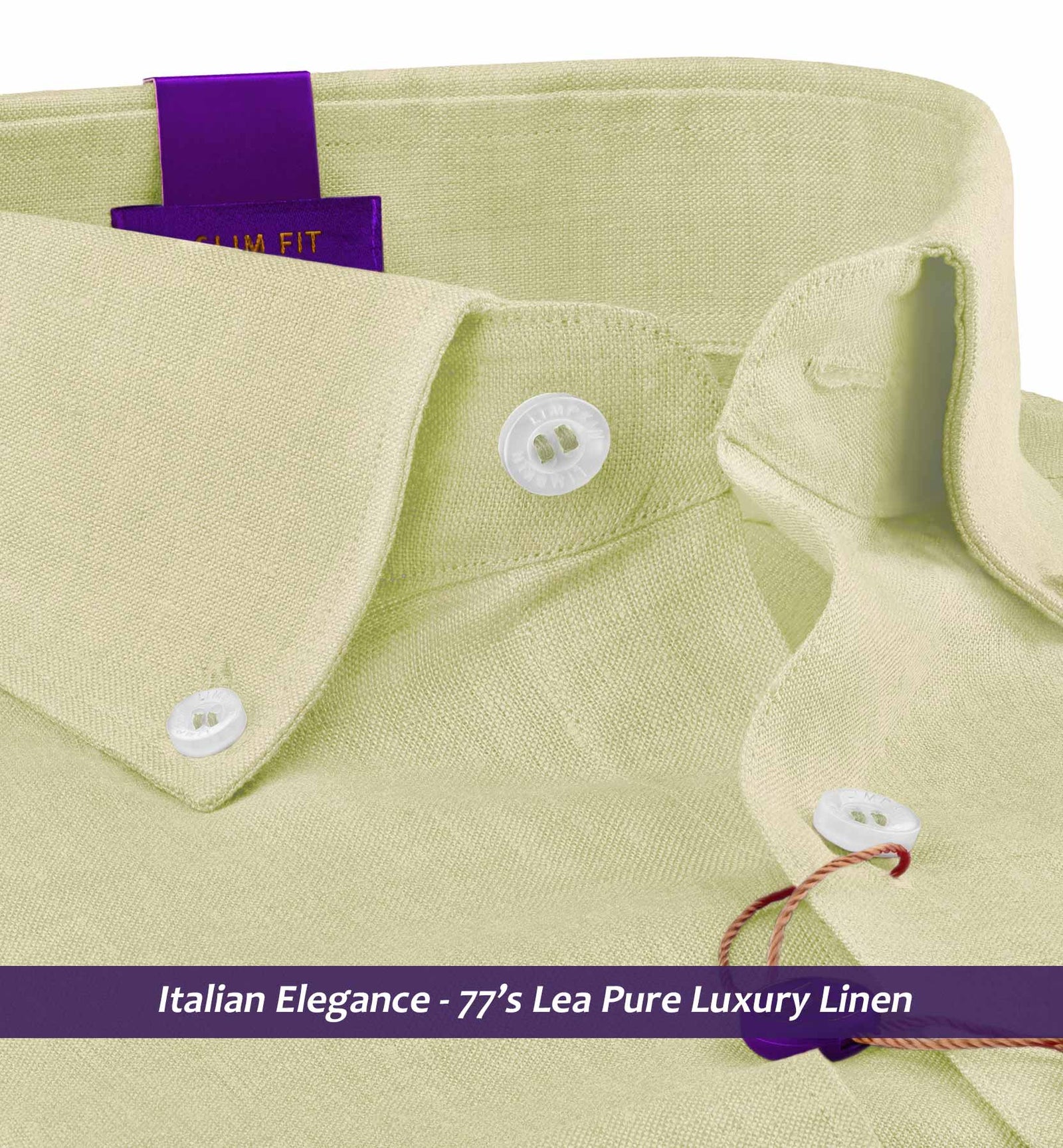 Moldova- Tea Green Linen- Button Down- 77's Lea Pure Luxury Linen