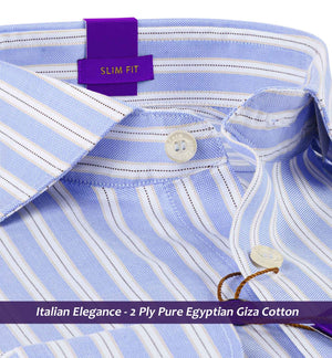 Navona- Azure Blue & Navy Stripe