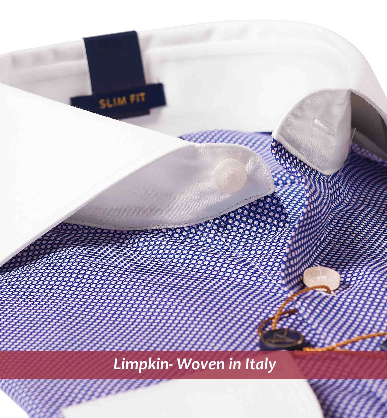 Newburgh- Navy Micro Structure- White Collar