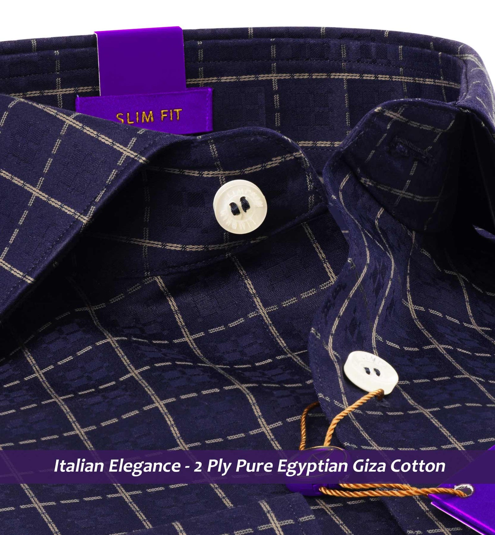 Serbia- Navy & Beige Check