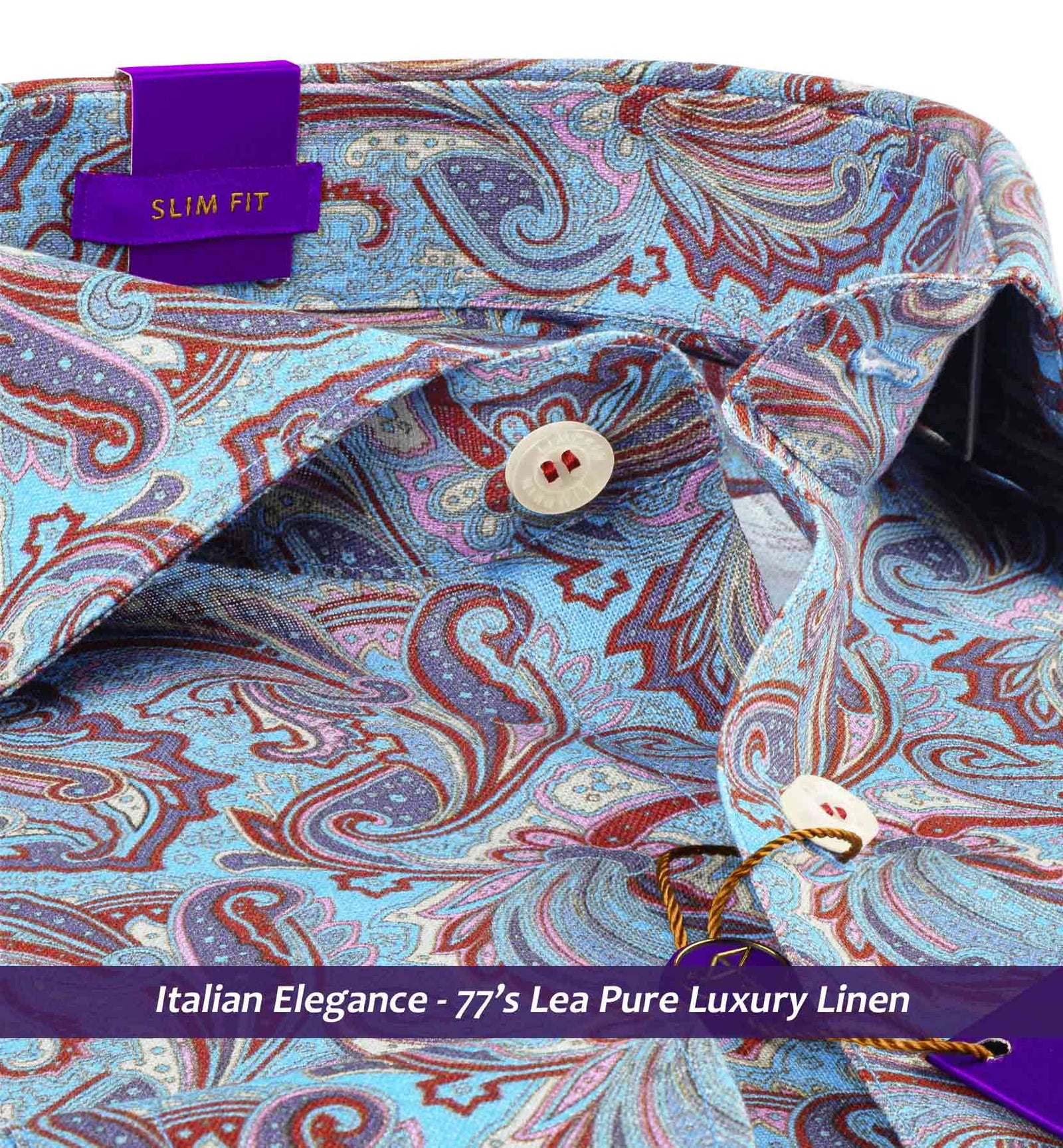 Montreal- Turquoise & Burgundy Linen Print