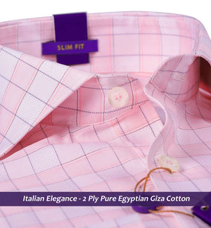 Portland- Flamingo Pink & Brown Check