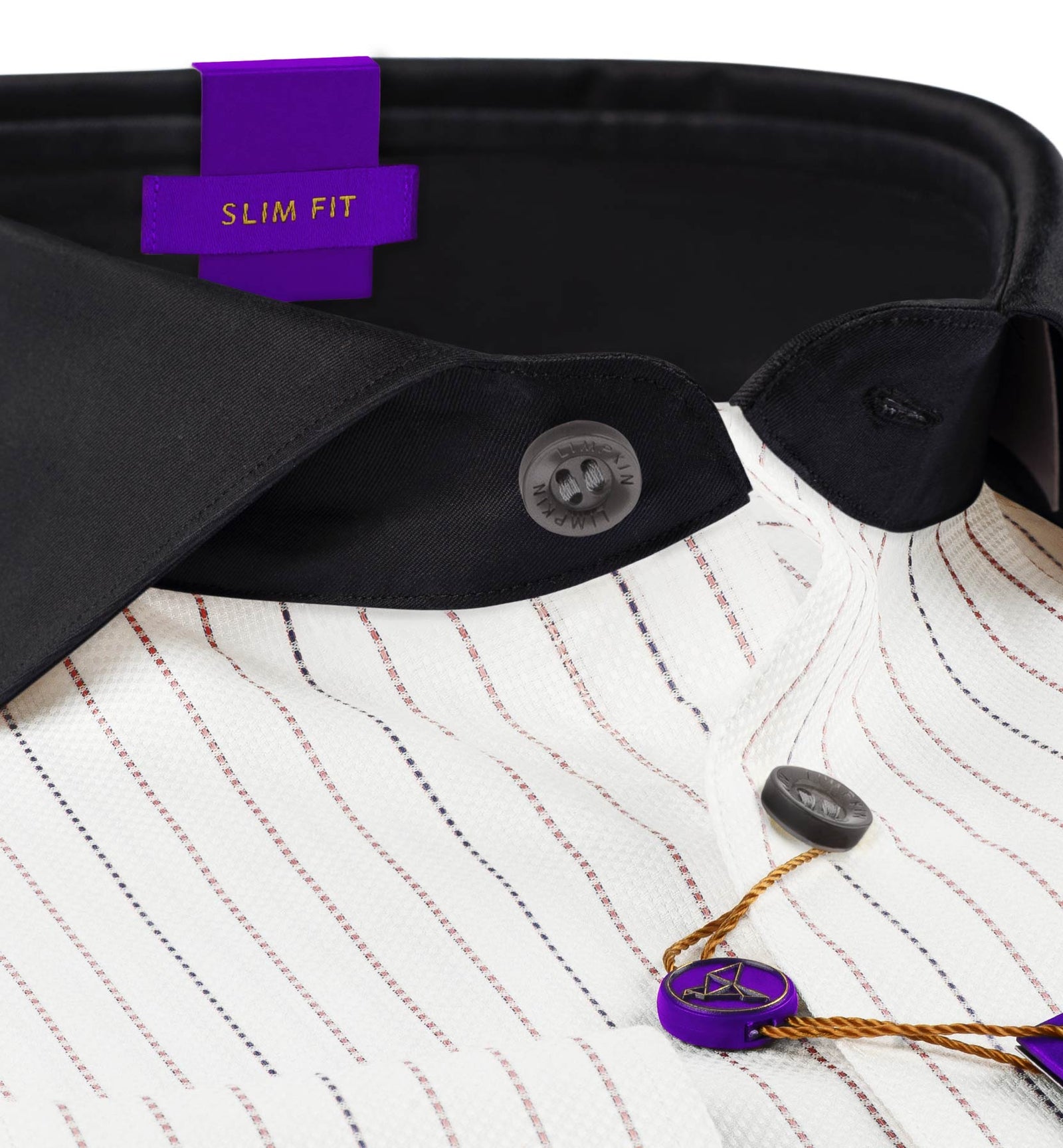 Seattle- Anchor Grey & White Stripe- Black Collar