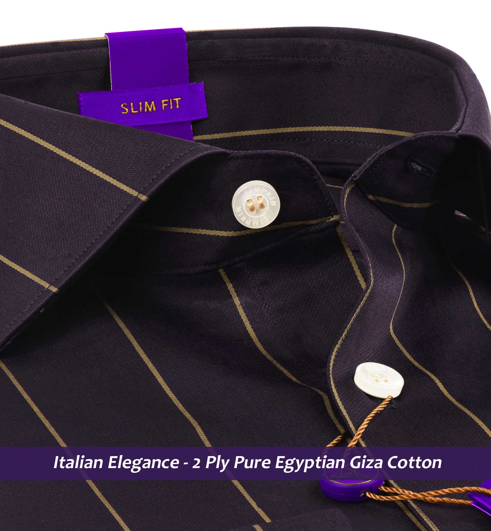 Finchley- Plum Purple & Beige Stripe