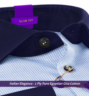 Monaco- Cobalt Blue Structure- Navy Collar