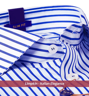 Brantford- Cobalt Blue & White Stripe