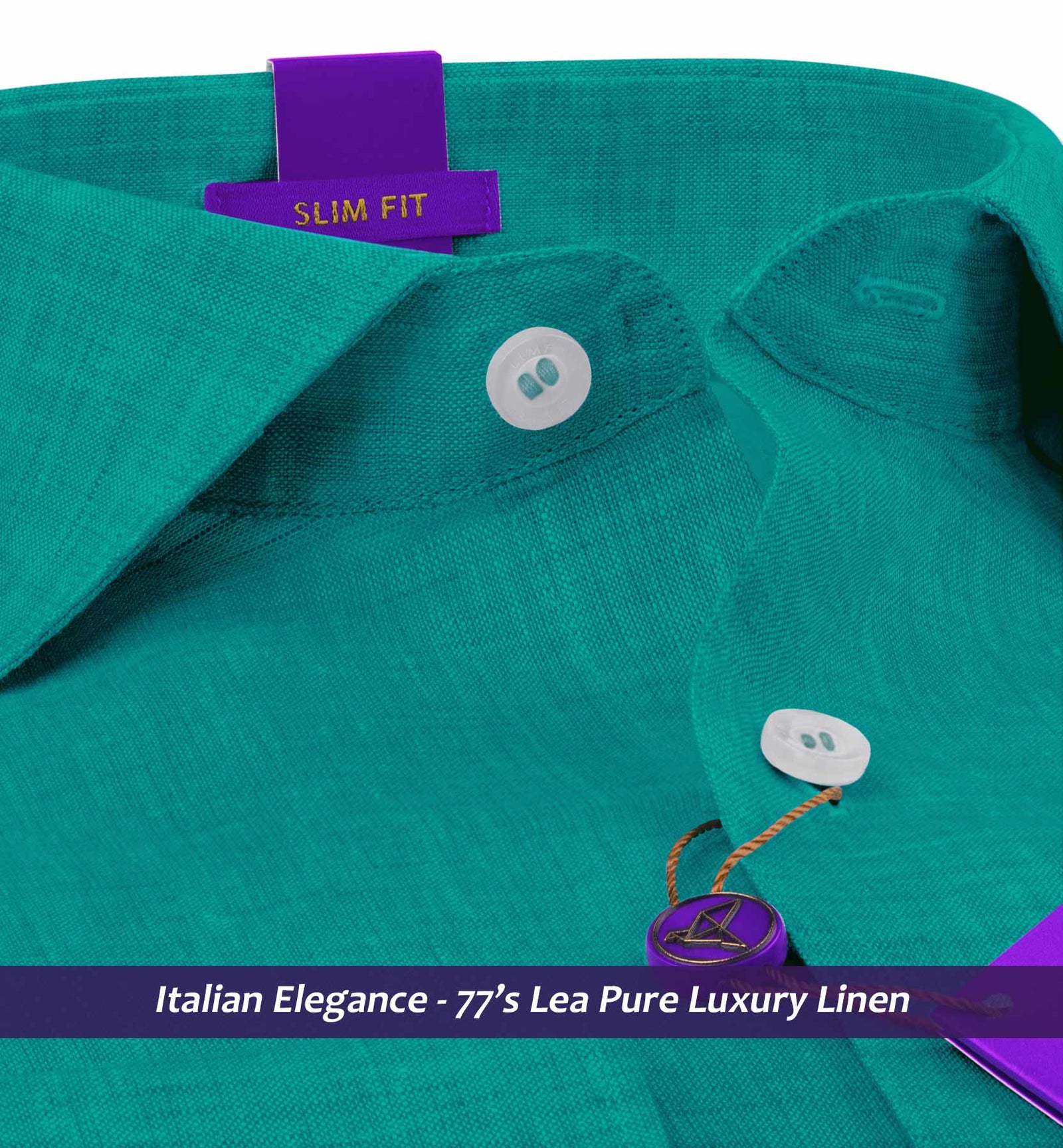 Brisbane- Emerald Green Solid Linen- 77's Lea Pure Luxury Linen