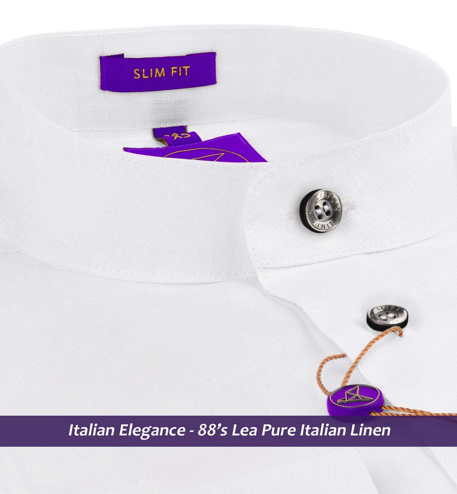 Trento- Pristine Pure White Linen- Contrast Details