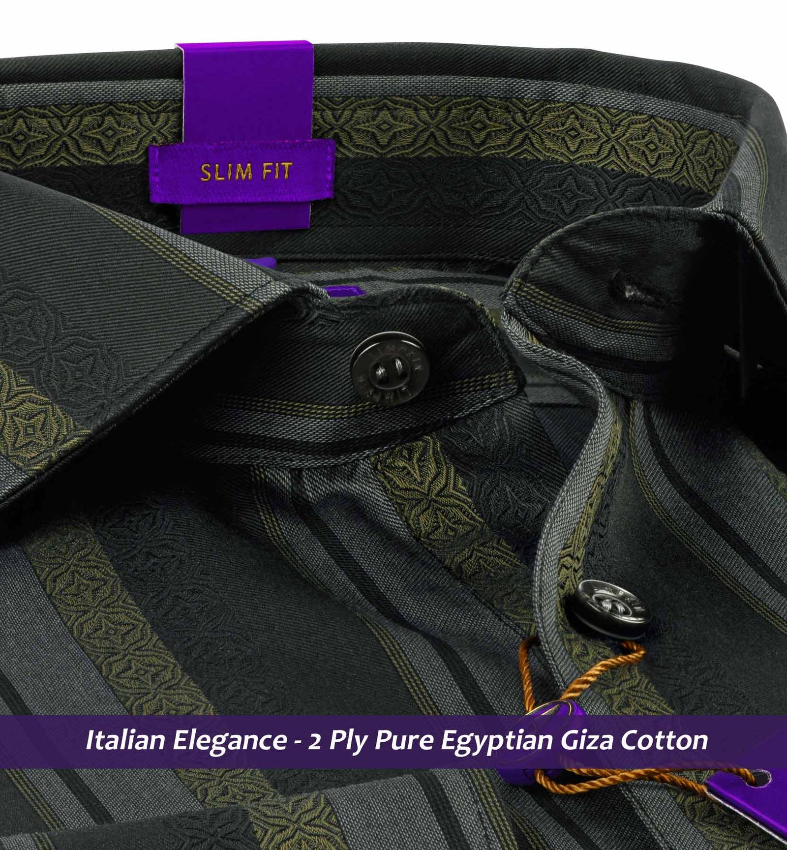 Fribourg- Grey & Beige Motif Stripe