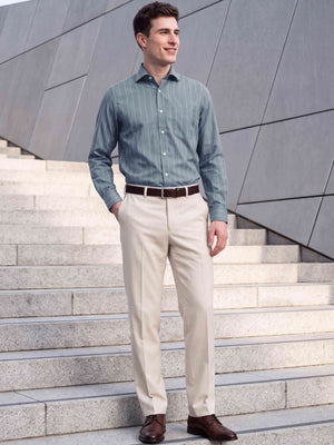 Lorain- Pewter Grey & Beige Stripe