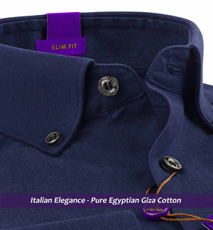 Salvador- Navy Blue Solid- Button Down