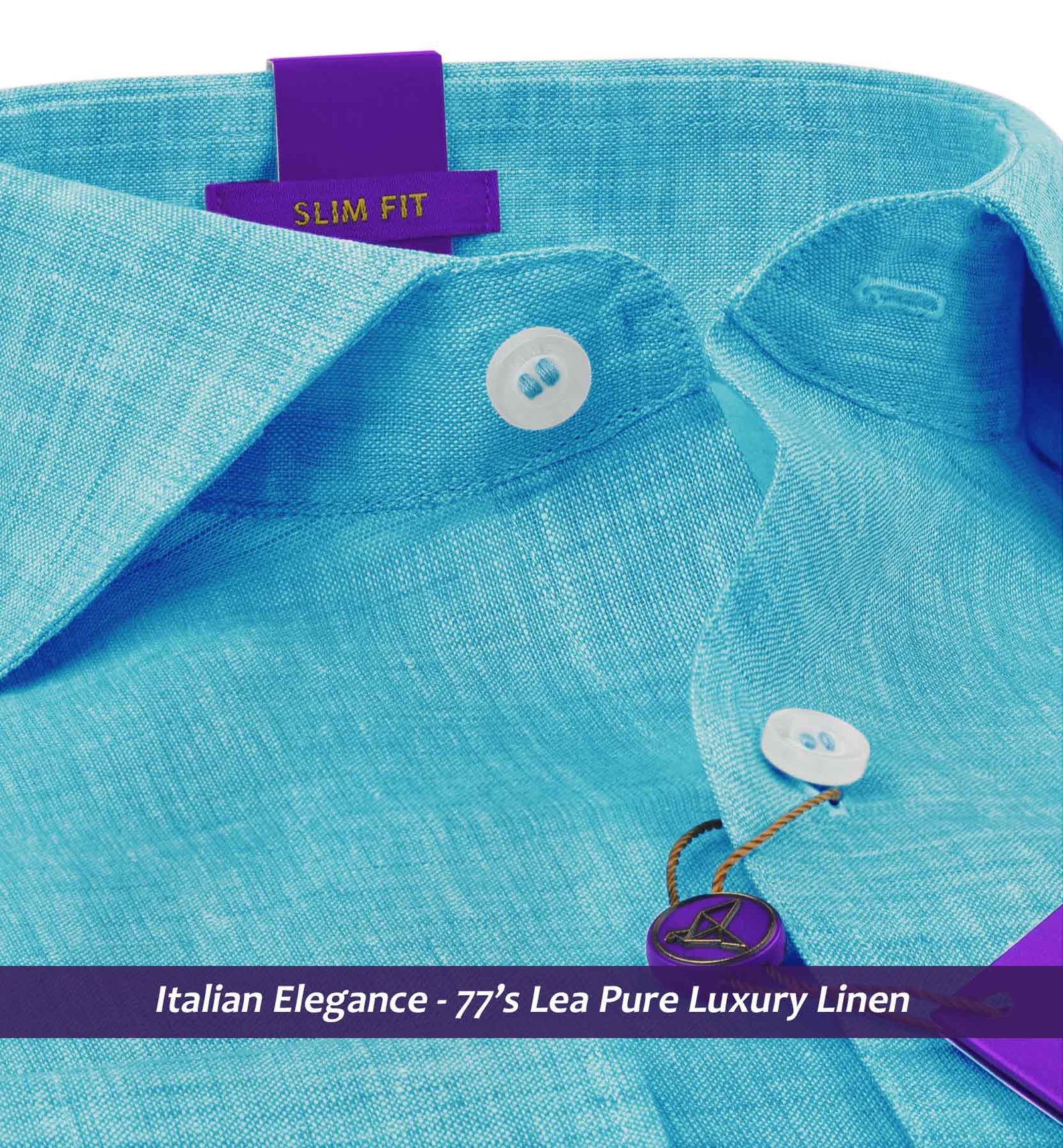Portofino- Turquoise Blue Solid Linen