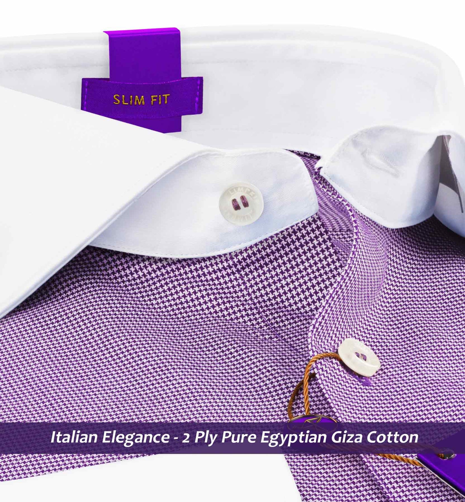 Rafina- Deep Purple & White Structure- White Collar