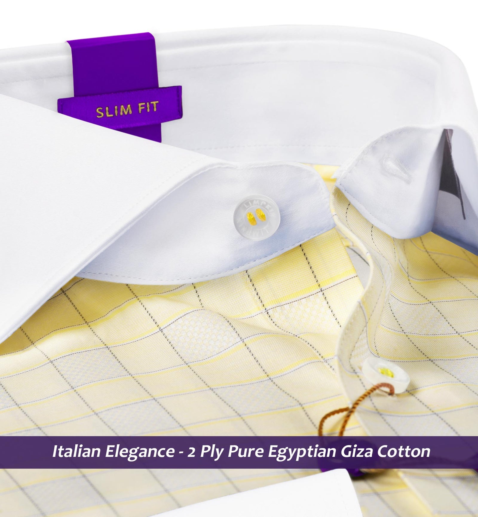 Lombardy- Daffodil Yellow & Navy Check